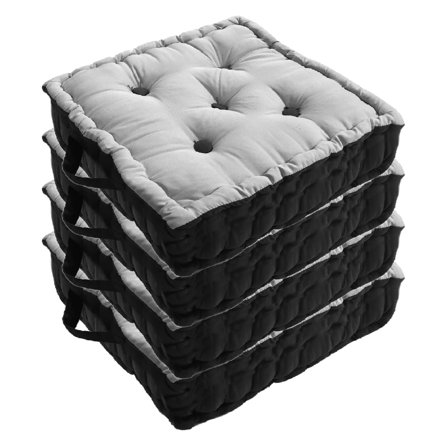 Kuber Industries Square Chair Pad|Comfortable Seat Cushion|Soft Cotton Pillow Filler for Seating,Meditation,Yoga,Living Room,Pack of 4 (Gray) (B0BF5R7H6P) Amazon Price History, Amazon Price Tracker
