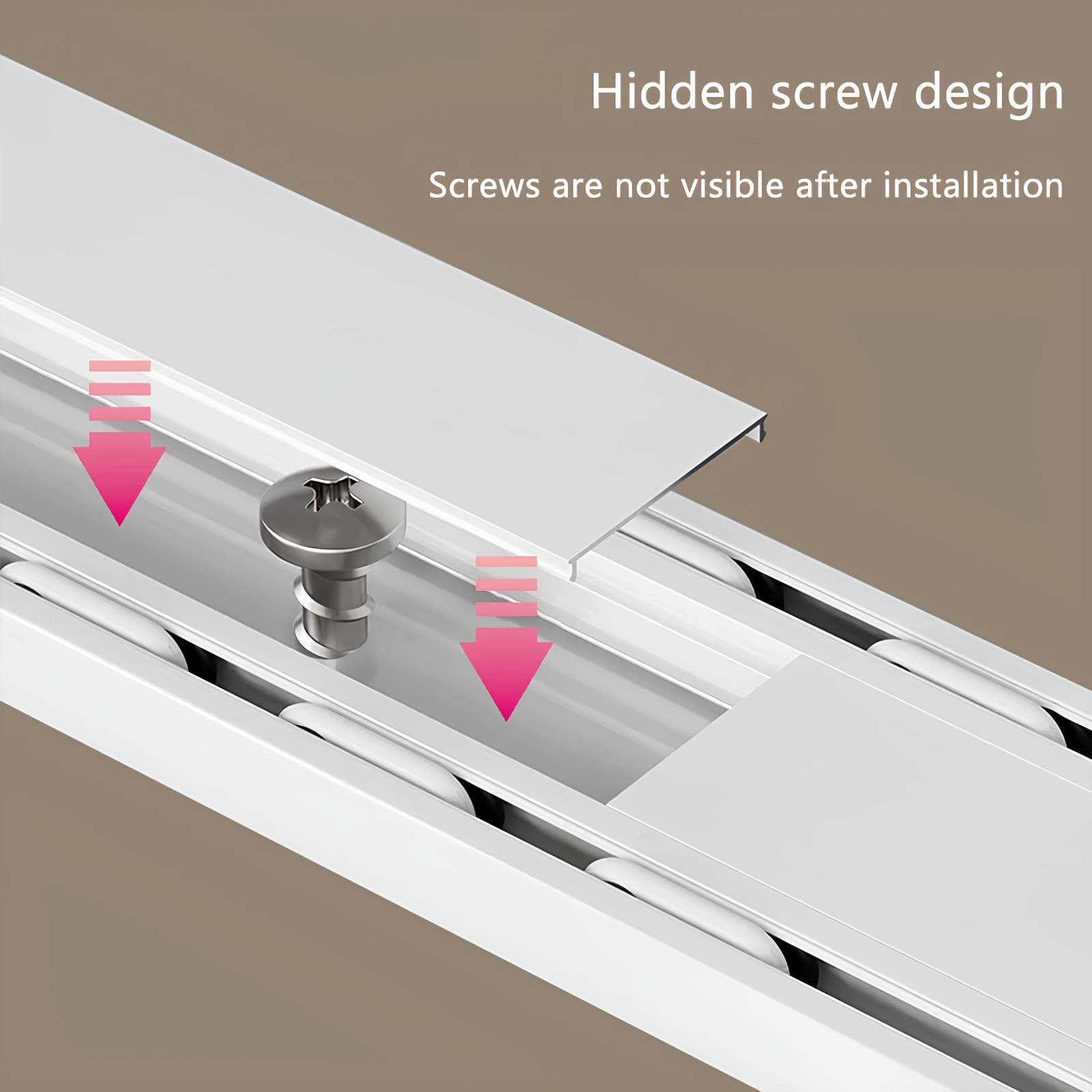 Cichy podwójny sufit ain Track System - 5,4 m aluminiowa szyna do salonu, sypialni, łazienki - Easy Inll czarna h