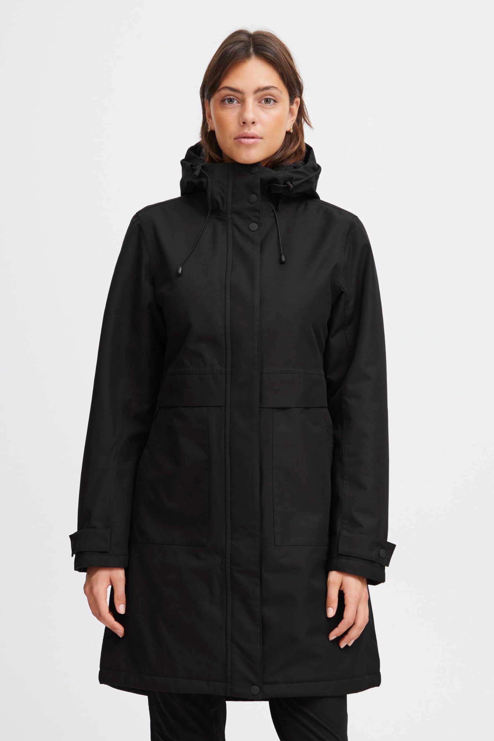 Blend NORTH BEND NBMalika Parka pour femme imperméable, coupe-vent, respirante, avec colonne d'eau 8000 mm, système de protection contre les intempéries, taille : 36, couleur : noir (1001)