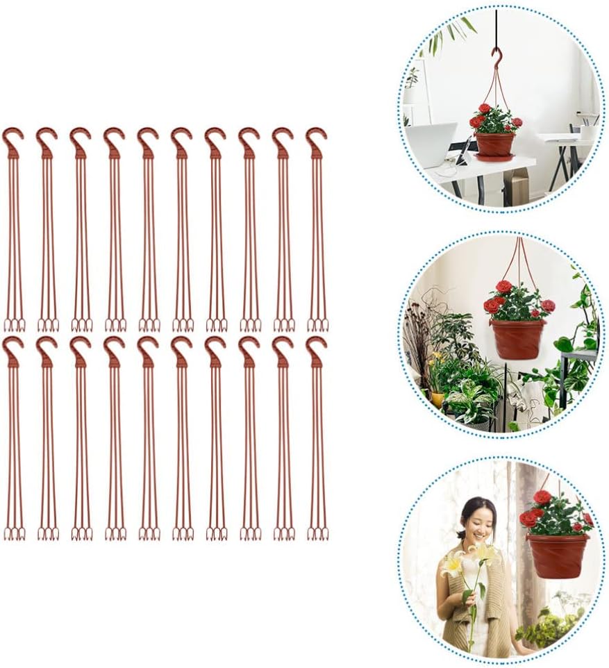 Happyyami 30pcs Flower Pot Hook White Hangers Outdoor Pots Indoor Hanging Planters Hanging Baskets Chains Plant Baskets Flower Plant Holders Plant Load Hooks Plants Heavy Accessories Plastic