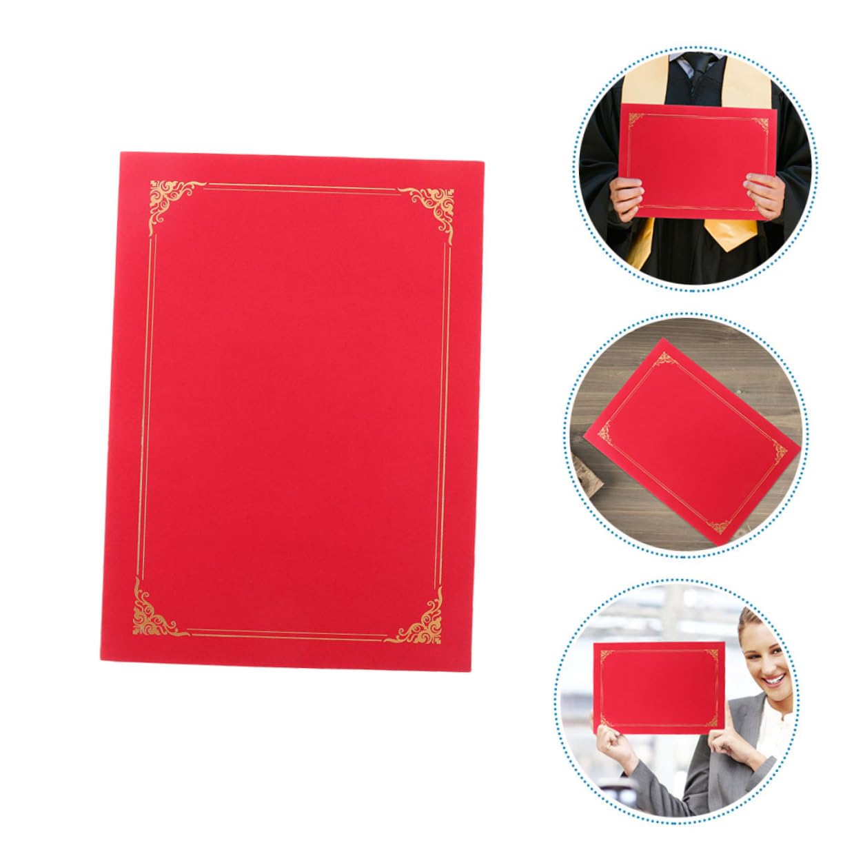 Hemobllo 20pezzi Copertine per Certificati di Carta Copertine per Certificati Creative in Carta Design Elegante Angoli Arrotondati Bordi Lisci Portatile e Leggero Protegge Documenti