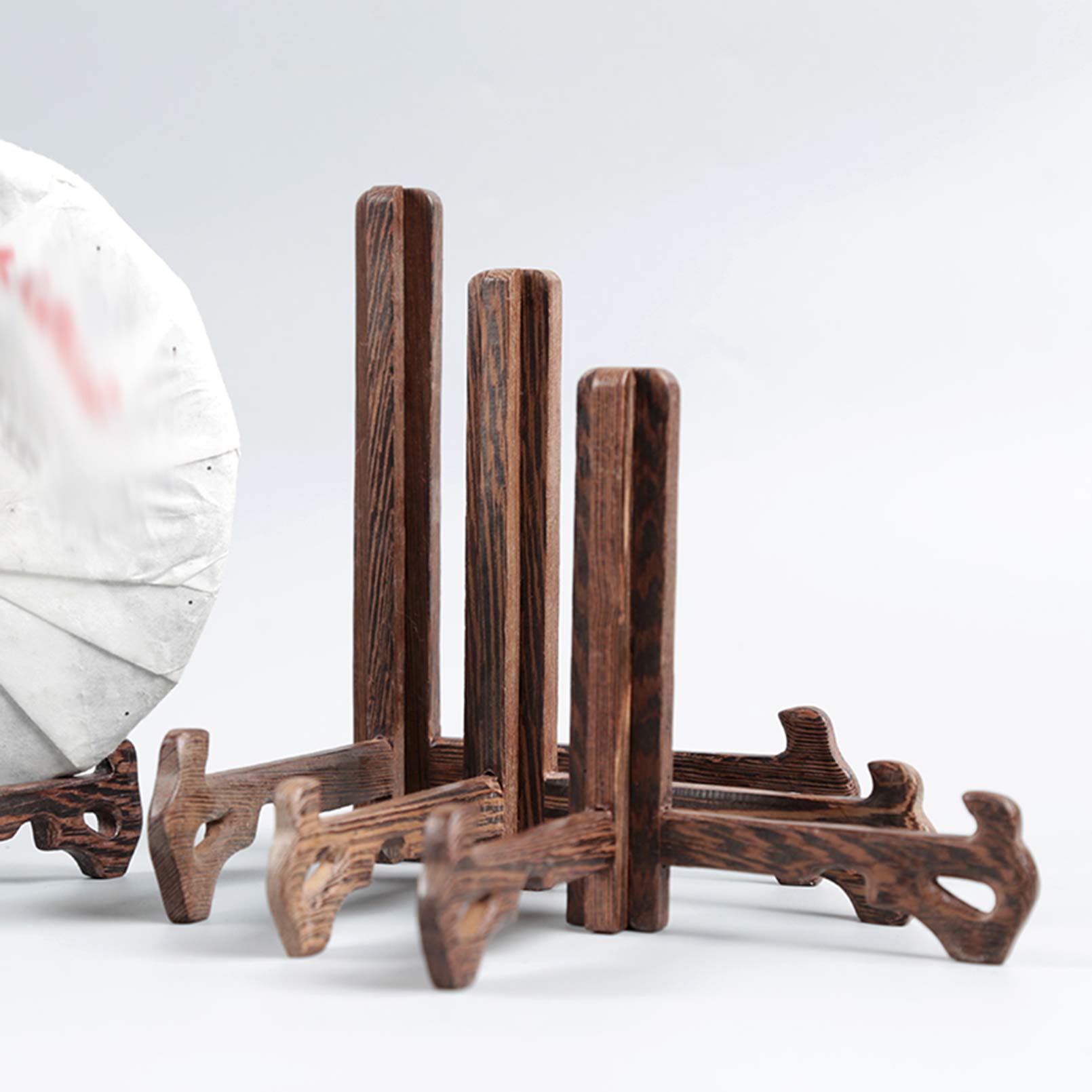 Tellerhalter Ständer, Teller Display Stand 2 Stück Möbeltellerständer, Staffeleihalter, Holzständer, Staffeleien, Tellerständer, Bilderrahmenständer, Holzständer(7inch)