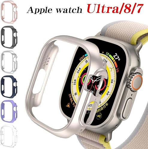 Miniatura 2 de CZKE Funda protectora de policarbonato para Apple Watch 8/7 de 1.614 y 1.772 pulgadas, funda protectora de marco hueco para iWatch Series 8