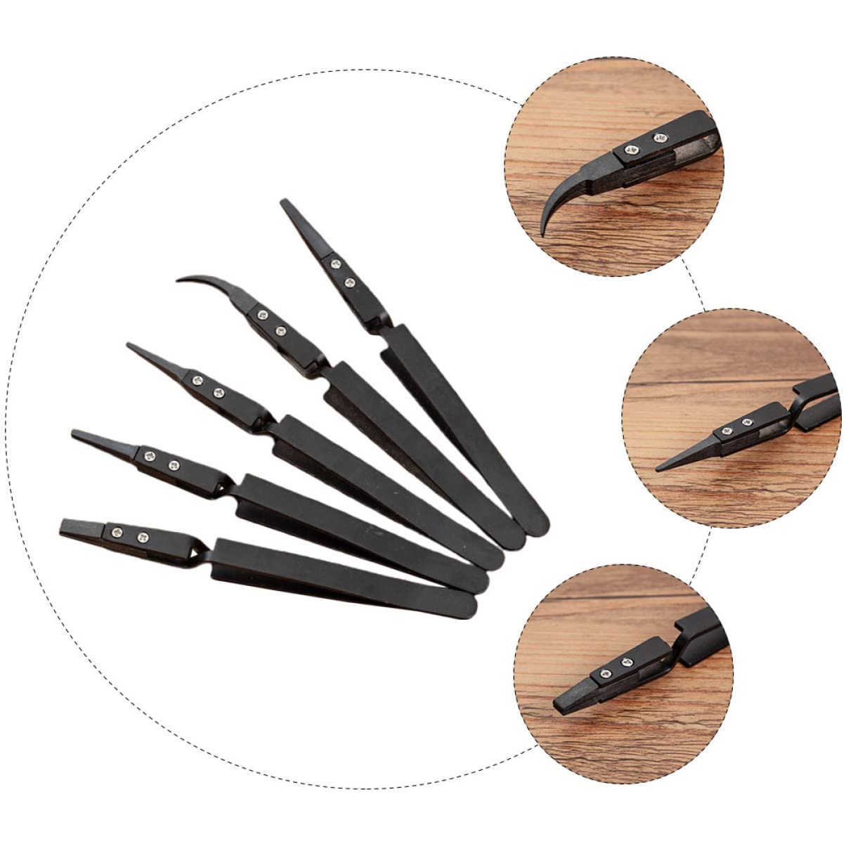15 Stk Pinzette Mit Umgekehrtem Griff Elektronisch Kreuzverriegelungspinzette Spitz Gebogene Spitzen Kleine Gebogene Pinzette Pinzetten Für Bastelarbeiten Rostfreier Stahl Black