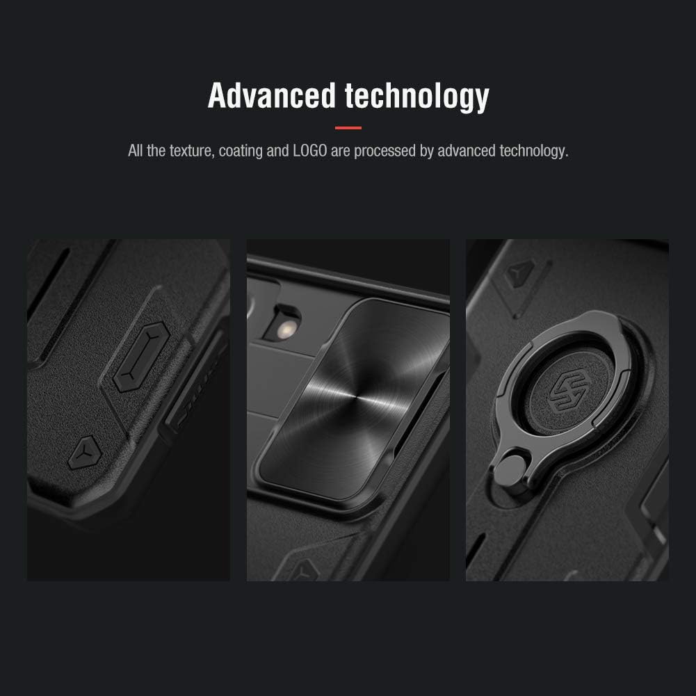 Nillkin Samsung Galaxy S21 Plus Case, CamShield Armor Case with Slide Camera Cover, PC & TPU Impact-Resistant Bumpers Protective Case with Ring Kickstand for Samsung Galaxy S21 Plus - Black