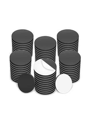 Adhesive Magnetic Discs - Round Magnetic Discs with Adhesive Backing - Magnetic Adhesive Dots Great for Crafts! Magnetic Discs are Great to use at Home, Office, School & More!1/2 inch, 100 Pieces