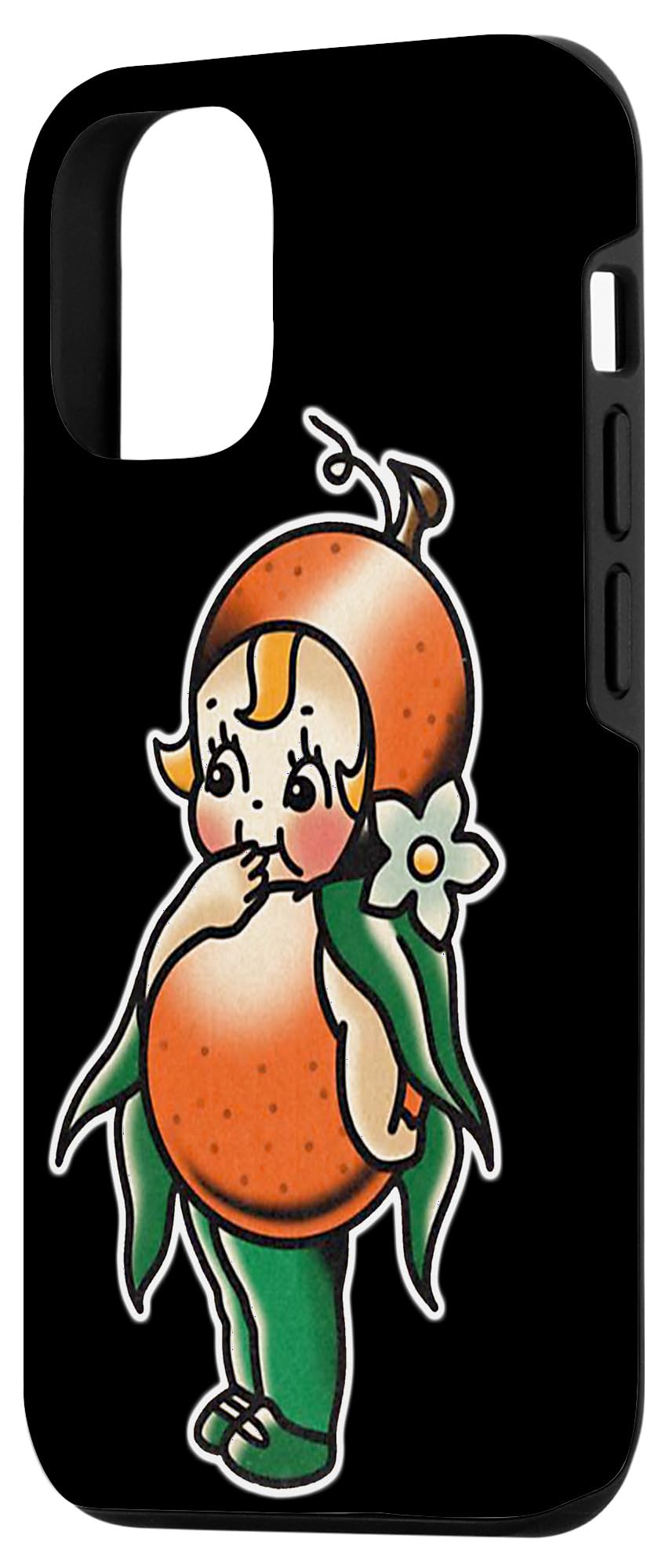 Kewpie Baby Orange Fruit Traditional Tattoo Flash Case for iPhone 13 Pro - Image 2