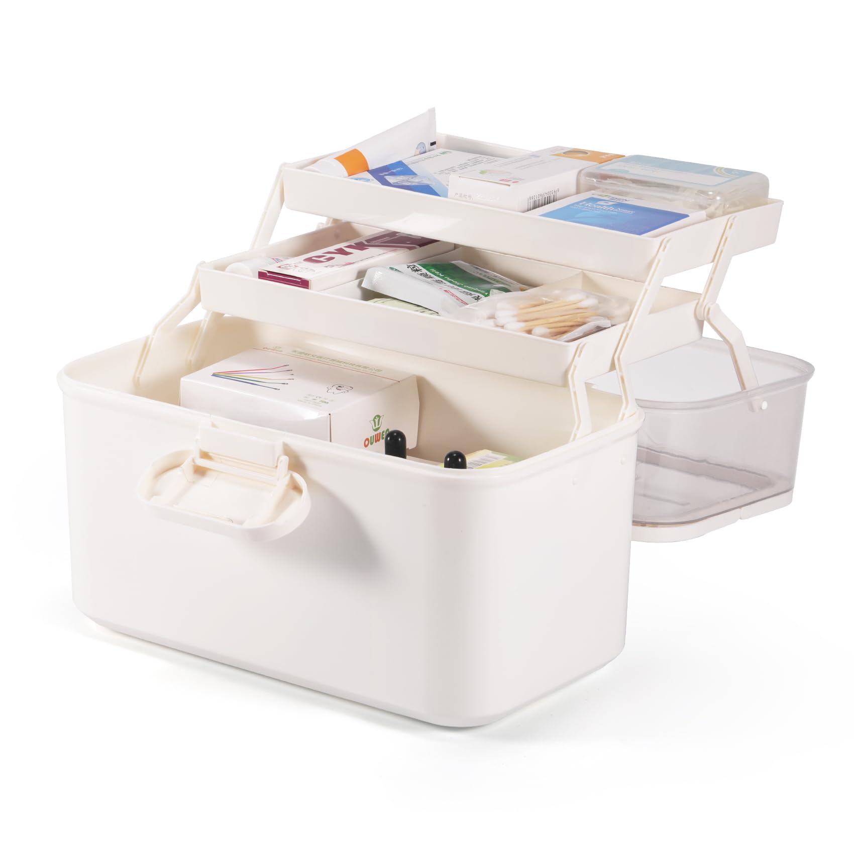 Amazon.co.jp: Annhua 救急箱 薬入れ箱 薬ボックス 3段 半透明な薬箱