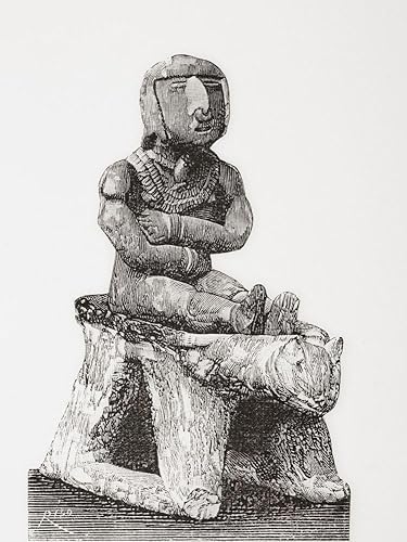 Ceramic figure of an Indian from Quimbaya Quindio Colombia South America. From La Ilustracion Artistica published 1887. Poster Print by Ken Welsh