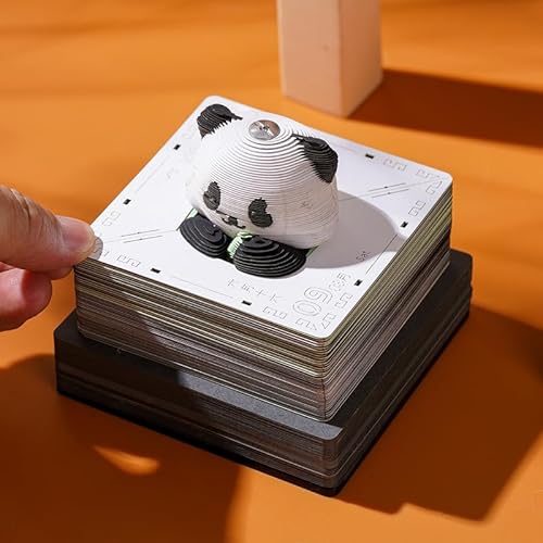 Calendário Time Piece 2025, calendário panda 2025, blocos artísticos, calendário de relógio, panda,