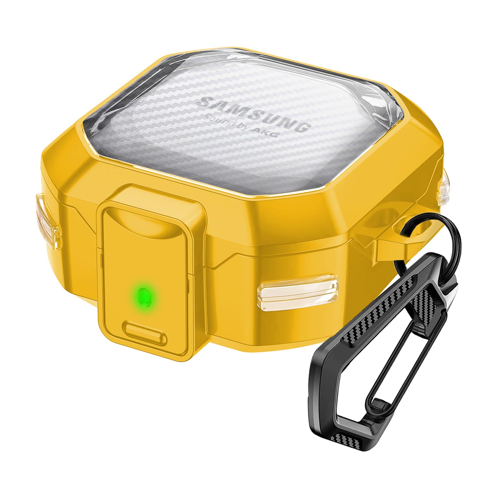 (with Secure Lock) Clear Carbon Fiber Case Cover for Samsung Galaxy Buds FE (2023) /Galaxy Buds 2 Pro(2022)/Galaxy Buds Pro(2021)/Galaxy Buds 2(2021)/