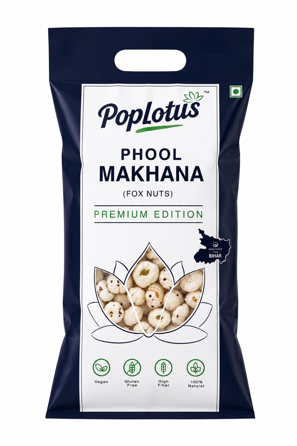 POPLOTUS Raw Makhana Handpicked Fox Nuts 250g | Fit for Fasting | Gluten Free | Plant Based Snack | Prasadam Makhana | Roasted or Cooking Use Snack Pack-image-29