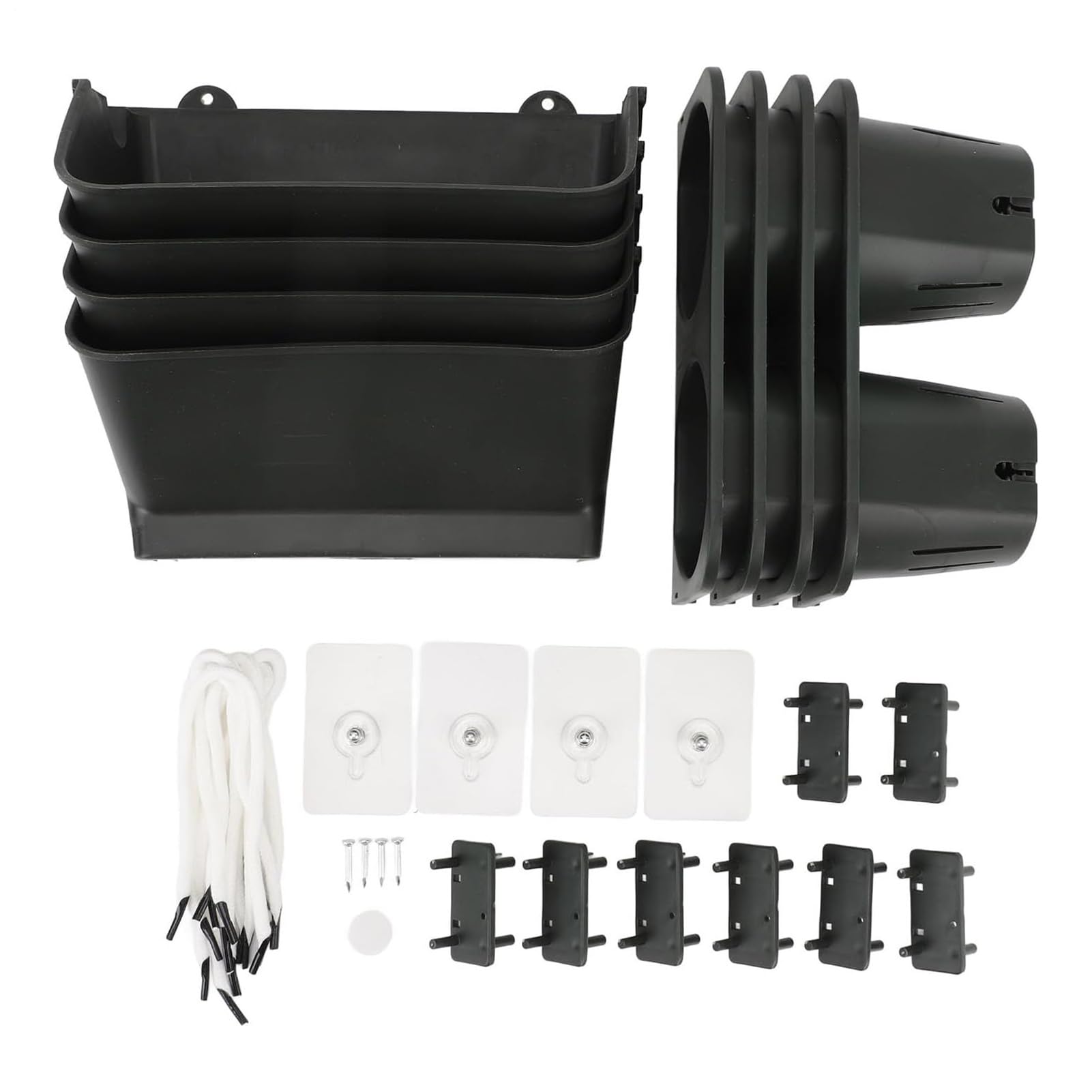 Pots de Fleurs Empilables - Set de 4 Pots Auto-Irrigants à Double Couche | Support à Intérieur Extérieur pour Balcon Jardin Terrasse | Décoration Maison et Outils de Jardinage