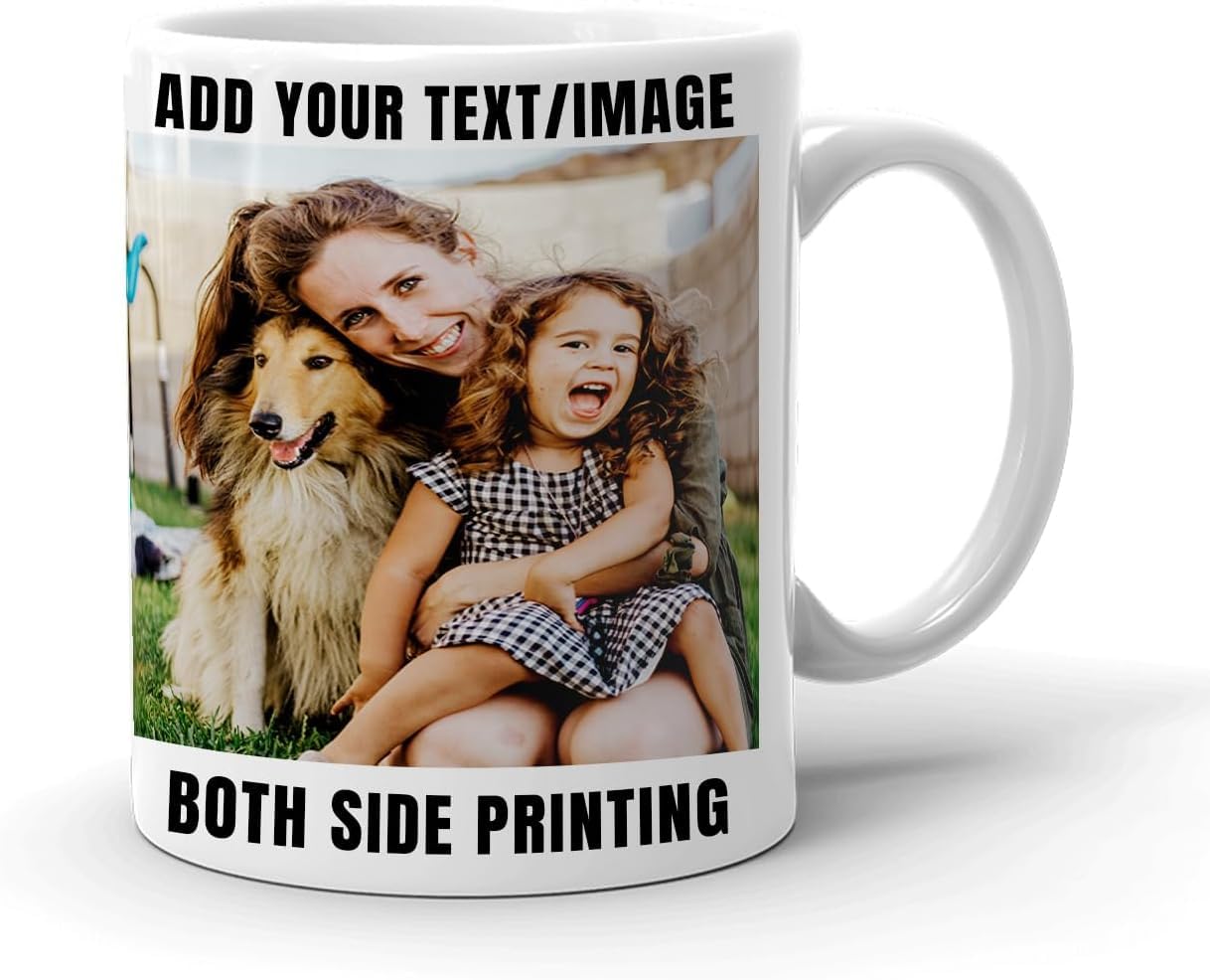 PIVOI Custom Coffee Mug Personalized Coffee Mug with Photo Design Text Logo Customized Mugs Cups Gifts for Birthdays