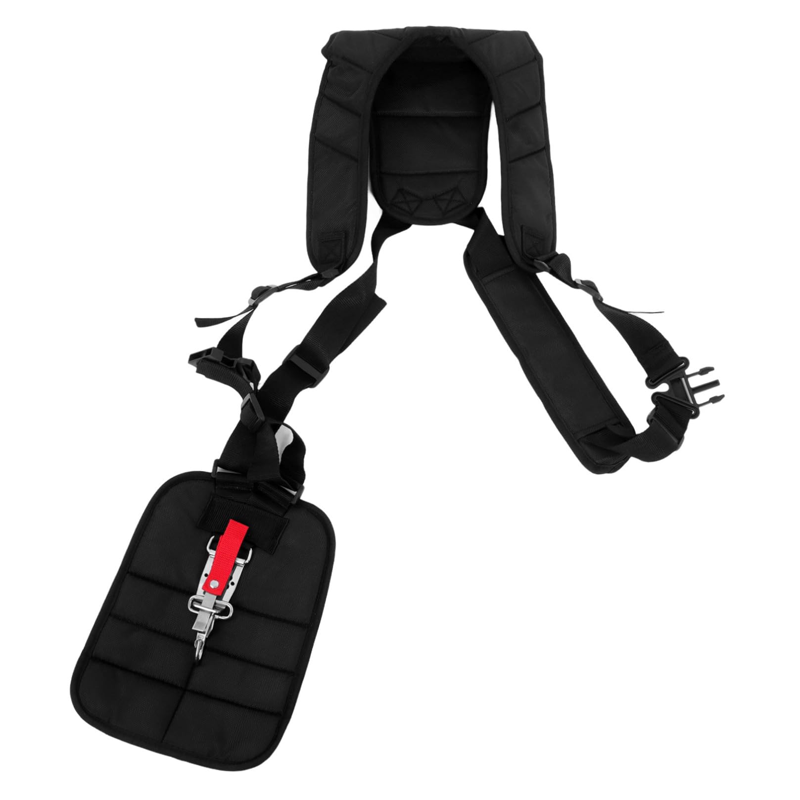 Toddmomy Arnés para Desbrozadora de Profesional, Cinturón de Doble Hombro en Nylon Negro con Cintura Ajustable y Hebilla, Adecuado para Cortar Césped