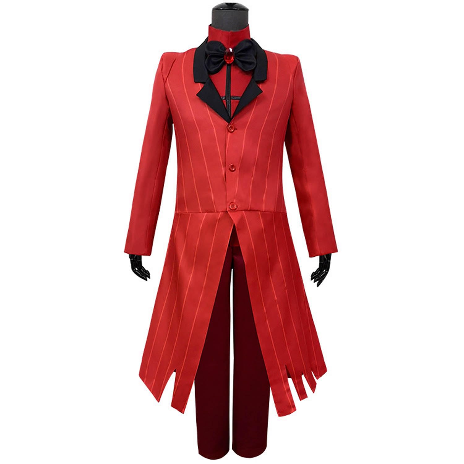 Anime Personaggio Alastor Costume Cosplay Vestito Vox Angel Dust Gioco di Ruolo Uniforme Set Completo Halloween Carnevale Festa Dress Up Suit con Parrucca per Uomo