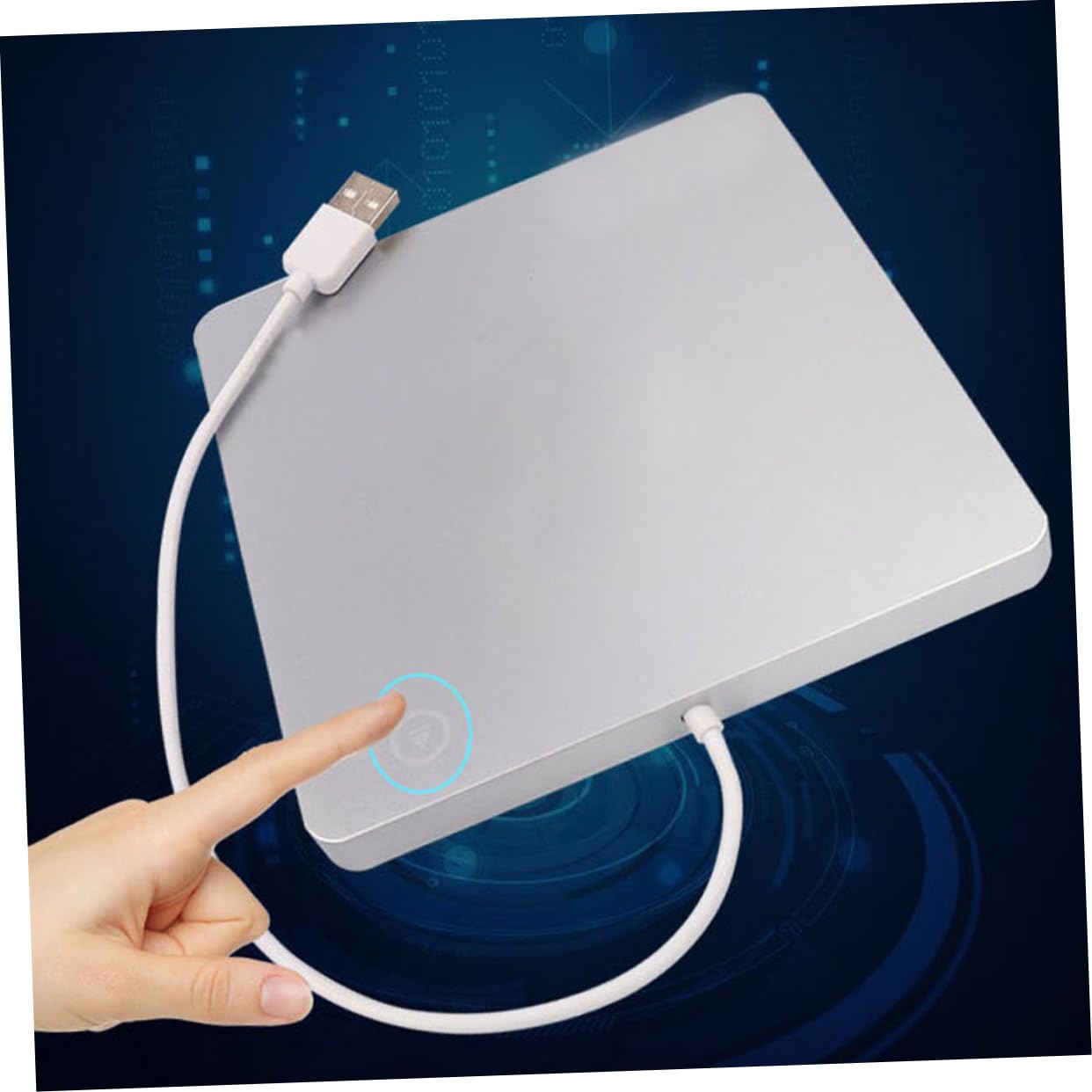 Mikikit Optical Drive External Cd DVD Player for Laptop No Drive Required -up Design