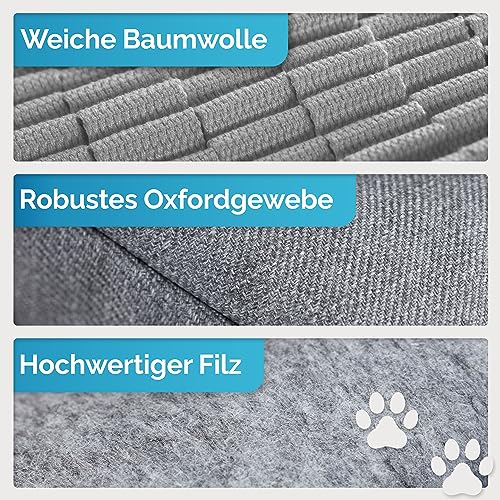 Briliantwerk®️ Schnüffelteppich Hund – Extrem widerstandsfähiges Material - 5 Trainingselemente und 3 Schwierigkeitsstufen – Das Intelligenzspielzeug für Hunde jeder Größe (Grau)