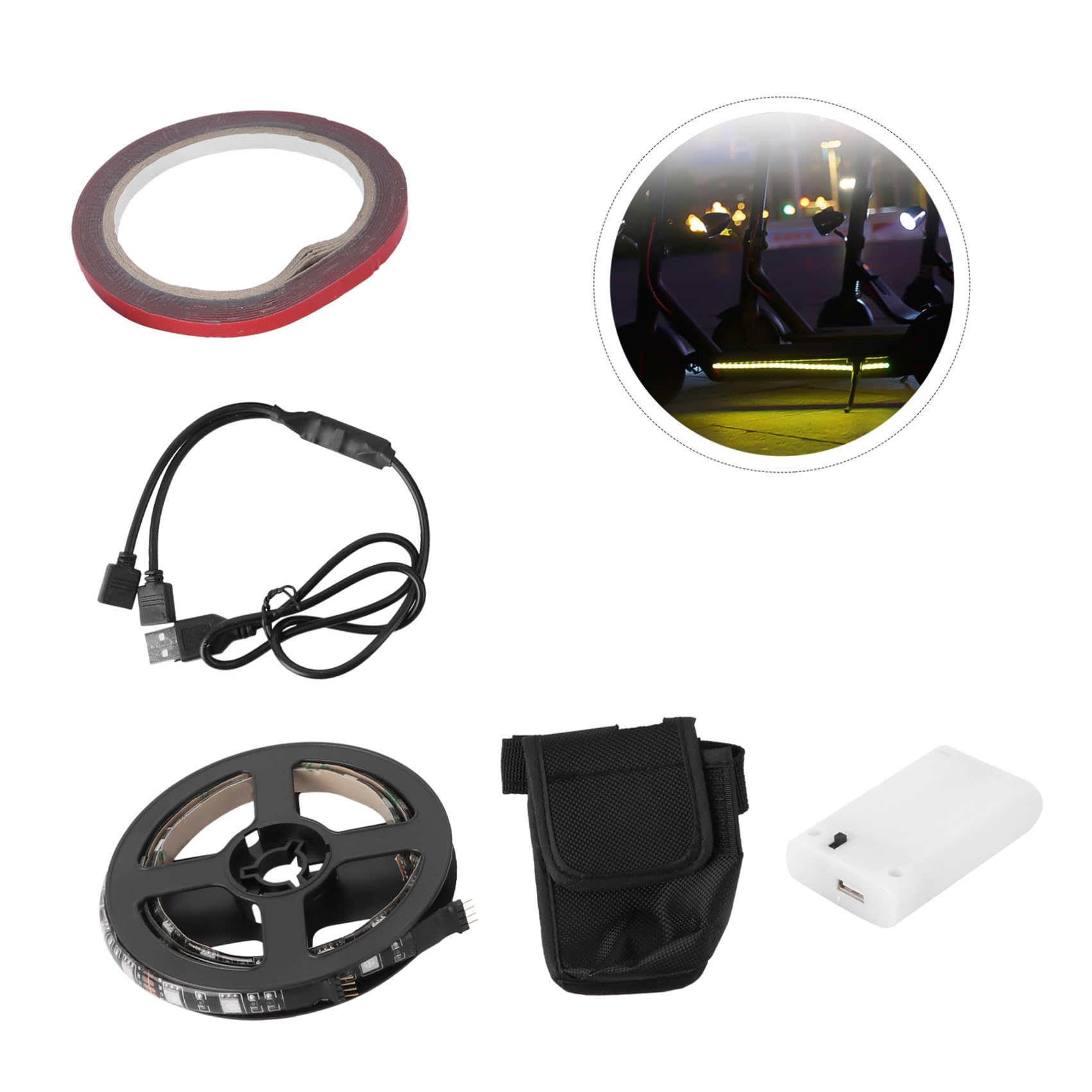 Cabilock Striscia LED per Monopattino Elettrico Accessorio Ricambio con Colla Sigillata Facile da Installare senza Forare Adatta per Superfici Lisce e Resistente Pioggia