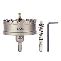 Vista 54 de 1-1/8" (29mm) Sierra perforadora con punta de carburo de tungsteno con 2 piezas de brocas piloto chapadas en titanio para metal duro, acero