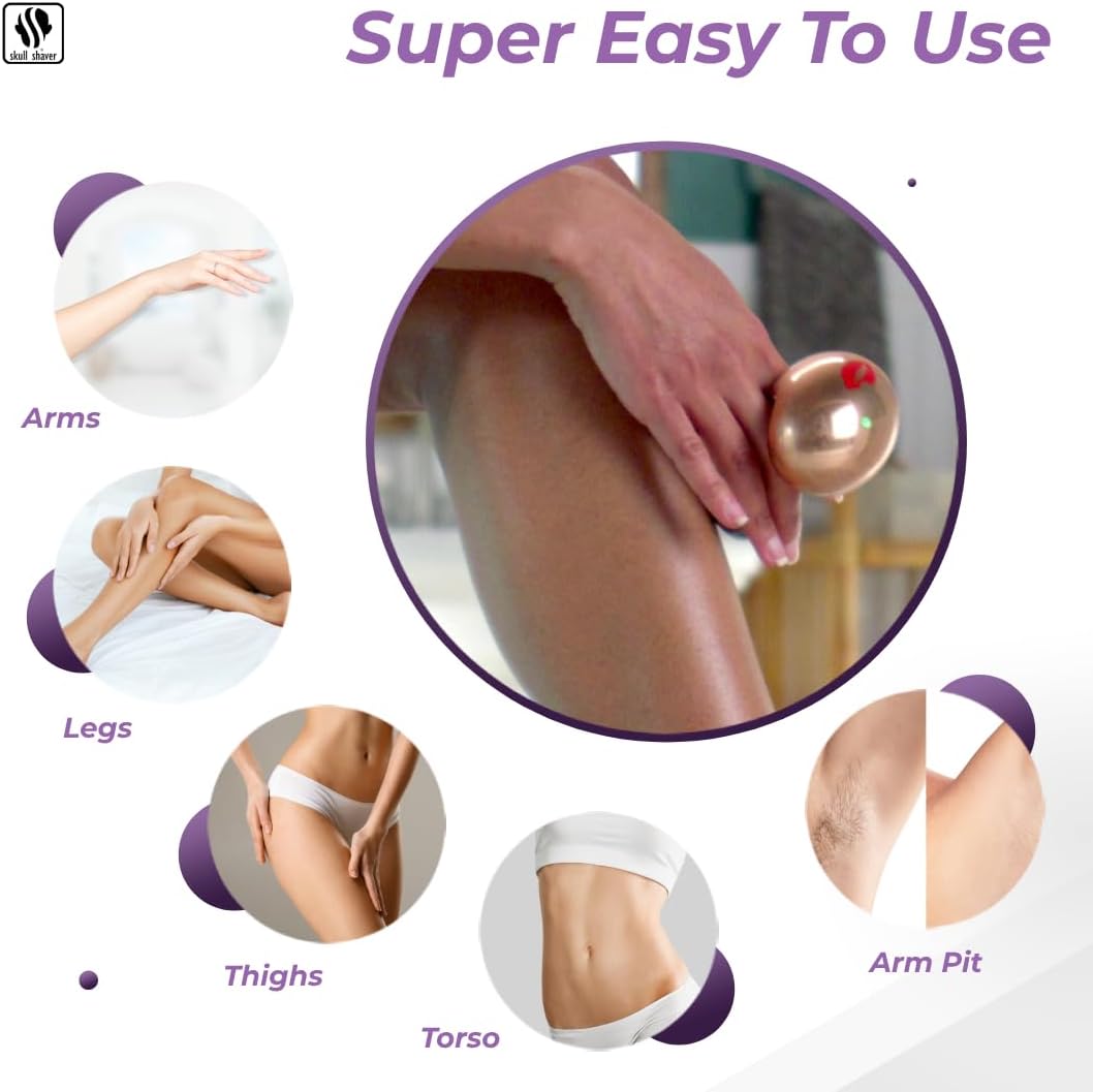 Diagram showing areas for shaver use: Arms, Legs, Thighs, Torso, Arm Pit