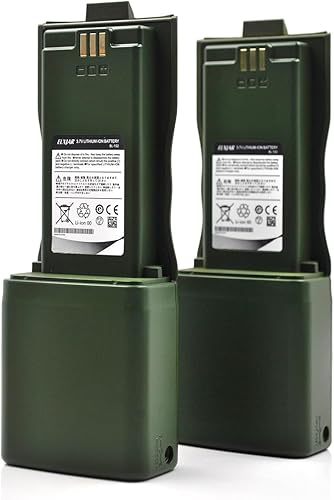 Paquete de 2 baterías de iones de litio BL-152 de 3.7 V 12 Ah de gran capacidad de repuesto para Walkie Talkie táctico Baofeng AR-152 con cable de