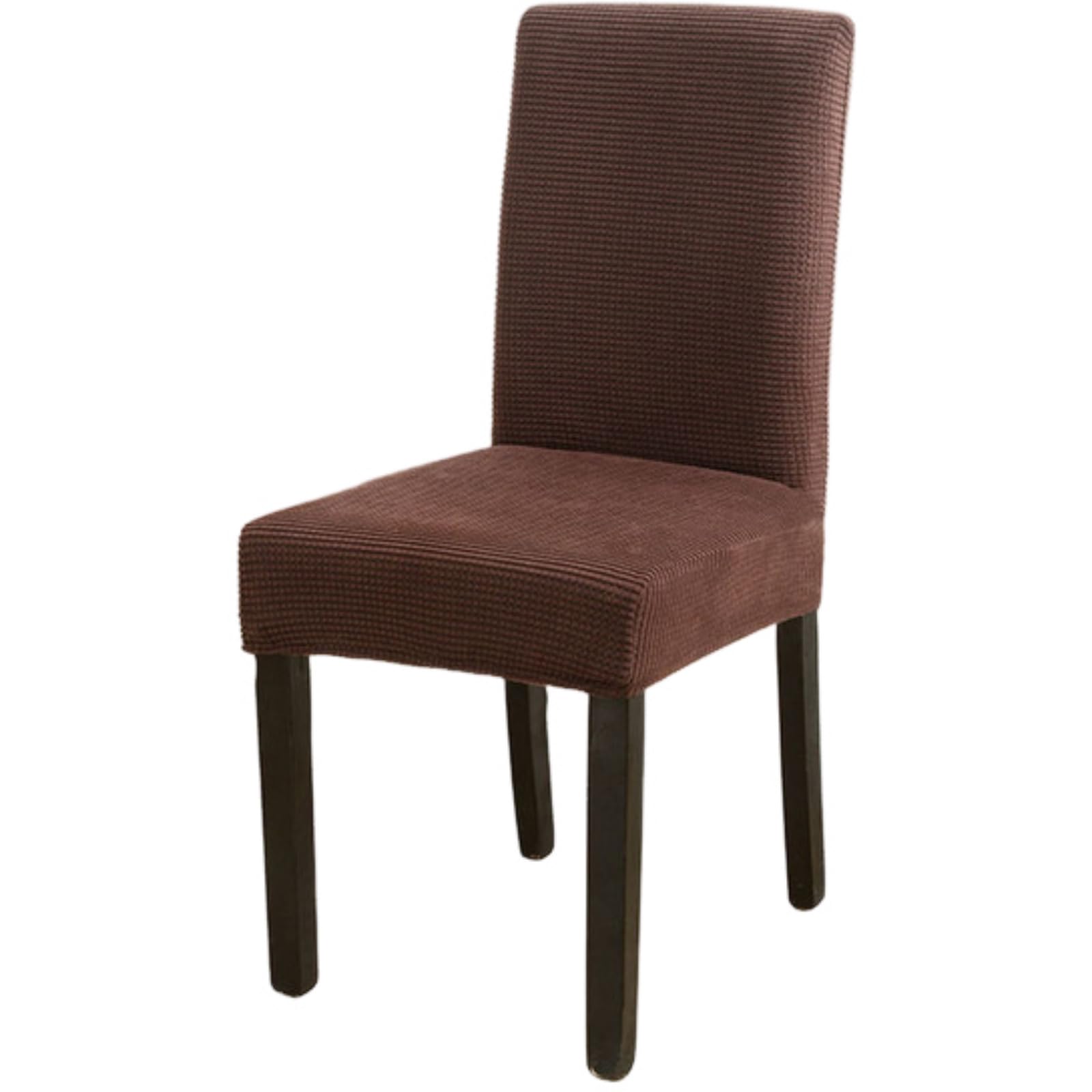Treer Dining Chair Covers Set of 2 4 6 8, Stretch Chair Covers for Dining Room Washable Removable Soft Elastic Slipcovers Seat Protector for Kitchen Dining Room (Corn Velvet - Brown,4) — image 1