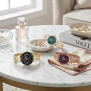 P485 L セントジョン スタッズ 刺繍 ラインストーン JKT レディース Cushion Case Strap Watch in Rose Gold Tone – Jessica Simpson