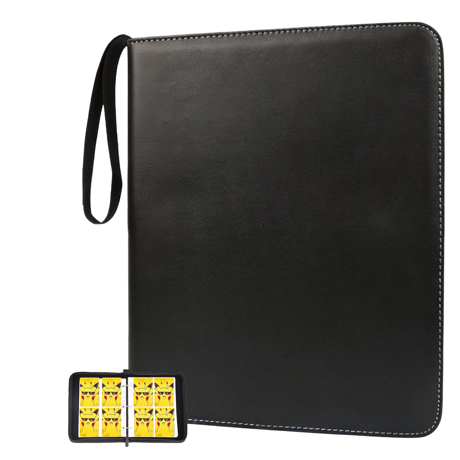 ZHUIYIWIN 4 Pocket Trading Card Binder,400 Pockets Card Binder Folder, PU Leather Card Folder Trading for MTG Sports Baseball TCG Football Basketball Cards (Mouse, 400 Pockets)