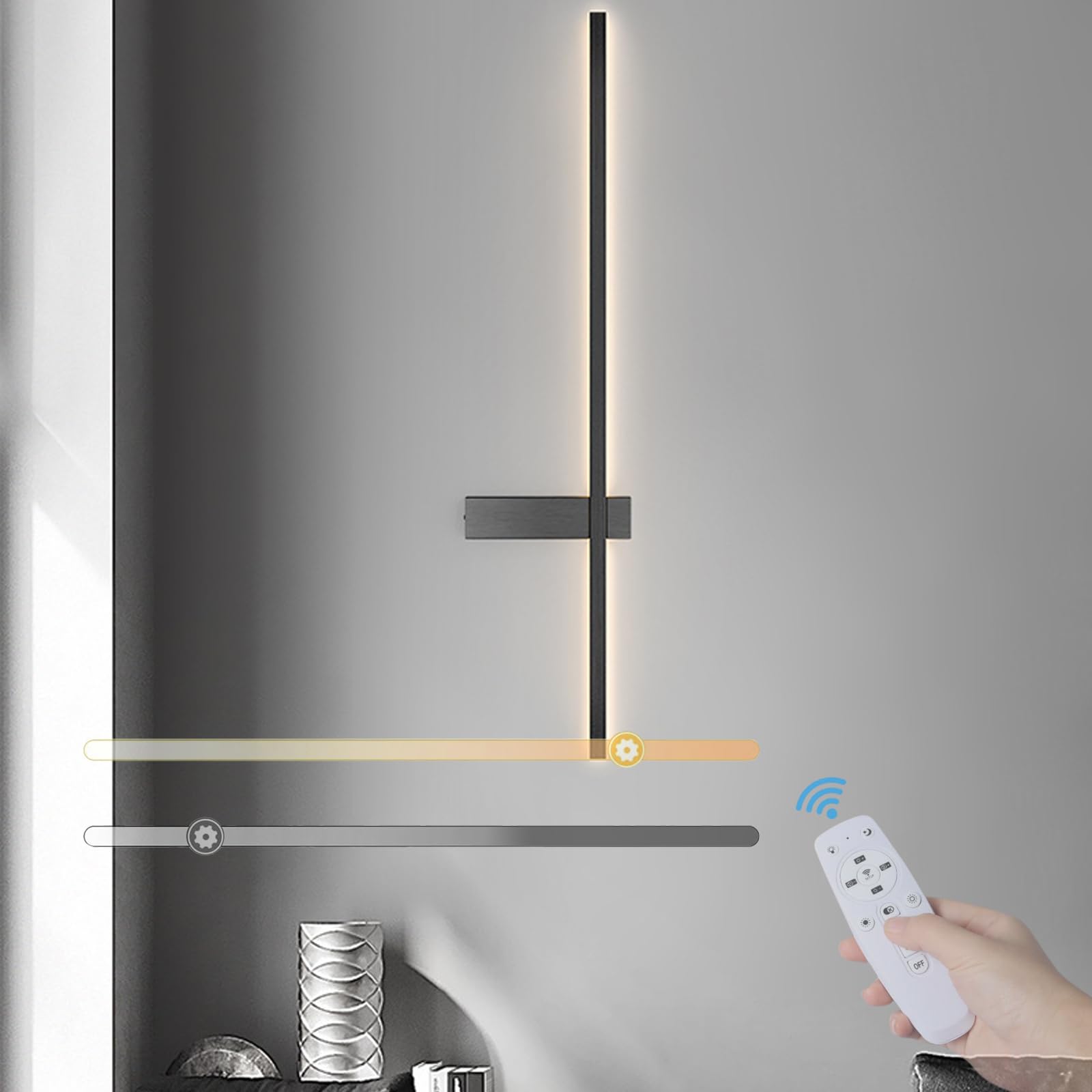 Iluminación de pared para dormitorio y pasillo con aplique LED largo regulable 8