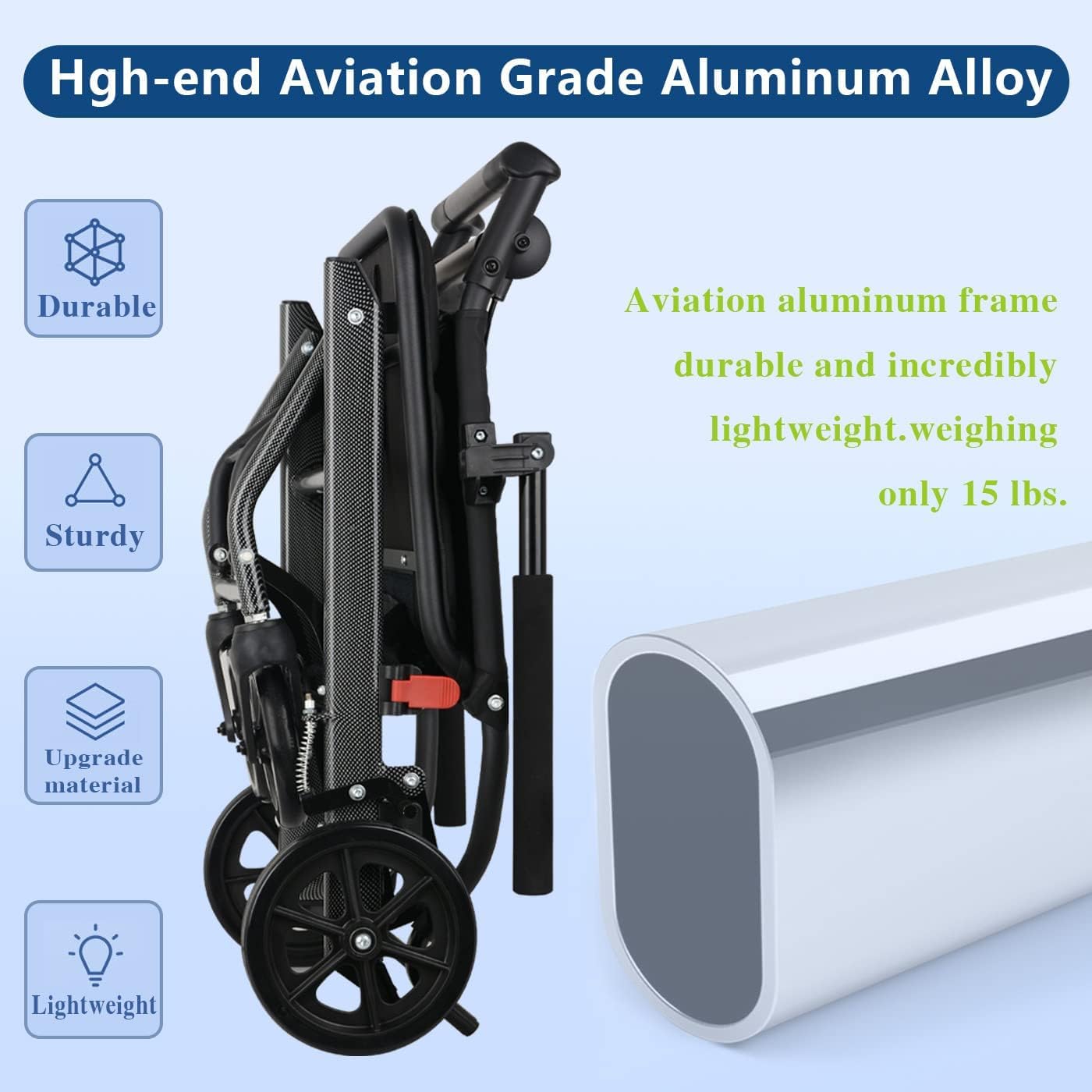 Rollstuhl Ultra Leichter Rollstuhl Tragbar Faltbar Transport Reisen Rollstuhl Faltbar Transport Rollstuhl mit Handbremse rollstühle