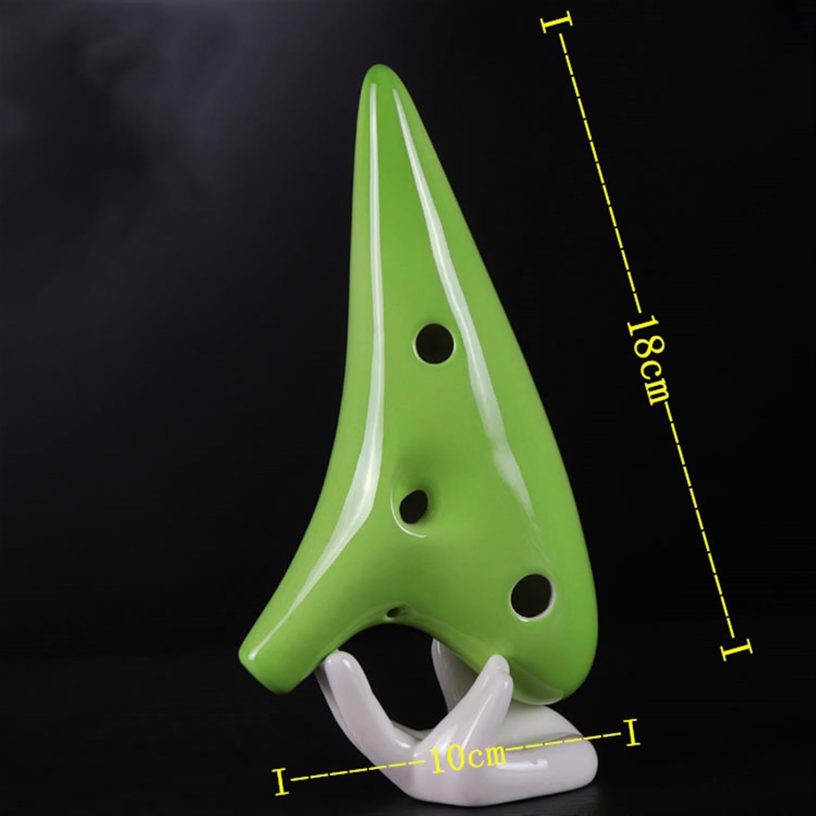 Ocarina Ocarina Per Principianti 12 Fori Alto C Key AC Ocarina In Ceramica Ocarina Professionale A 12 Fori(Green)