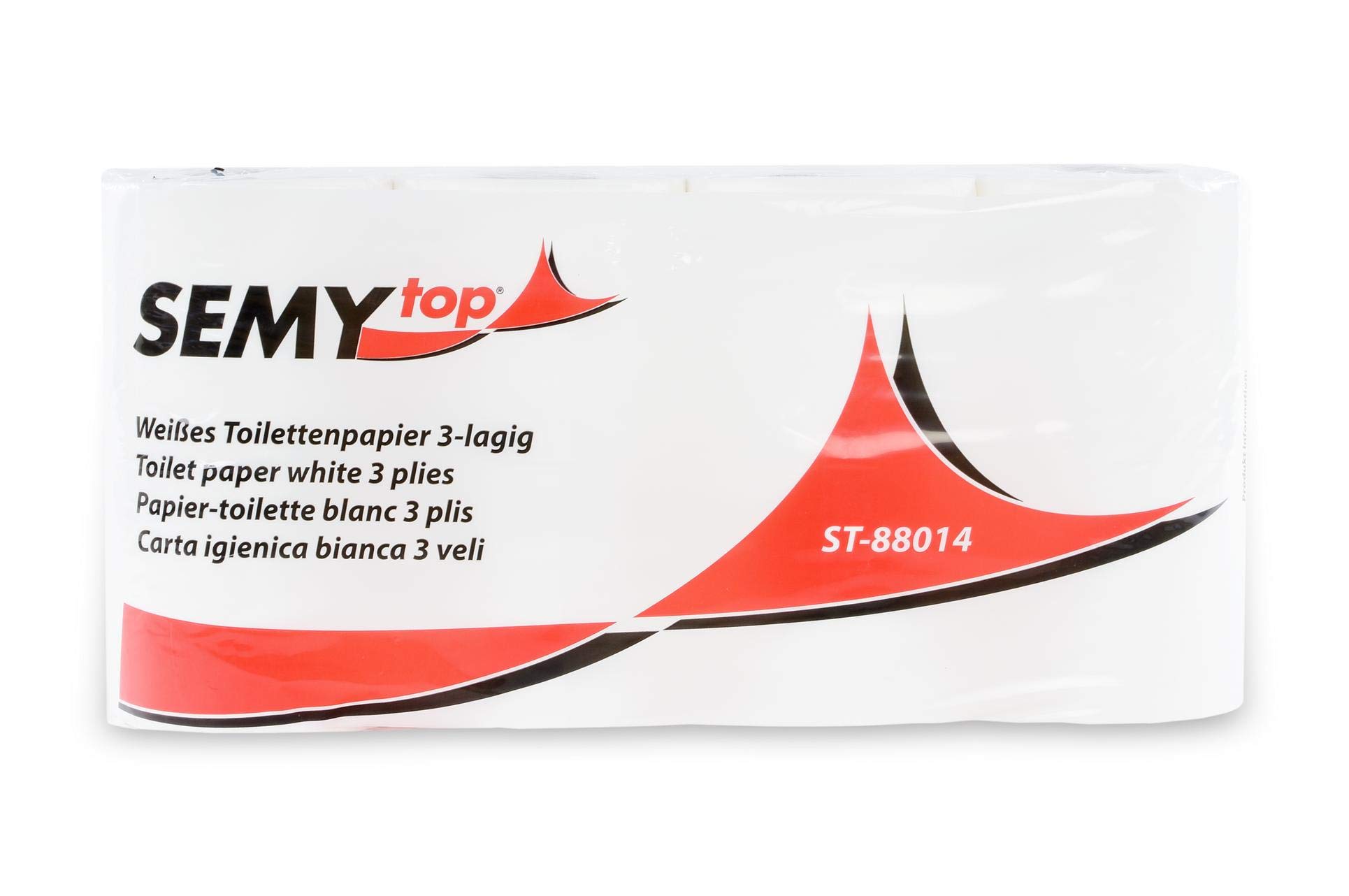 Semy Top 3-warstwowy jasny biały papier toaletowy 250 arkuszy (po 7 paczek po 8 rolkach)