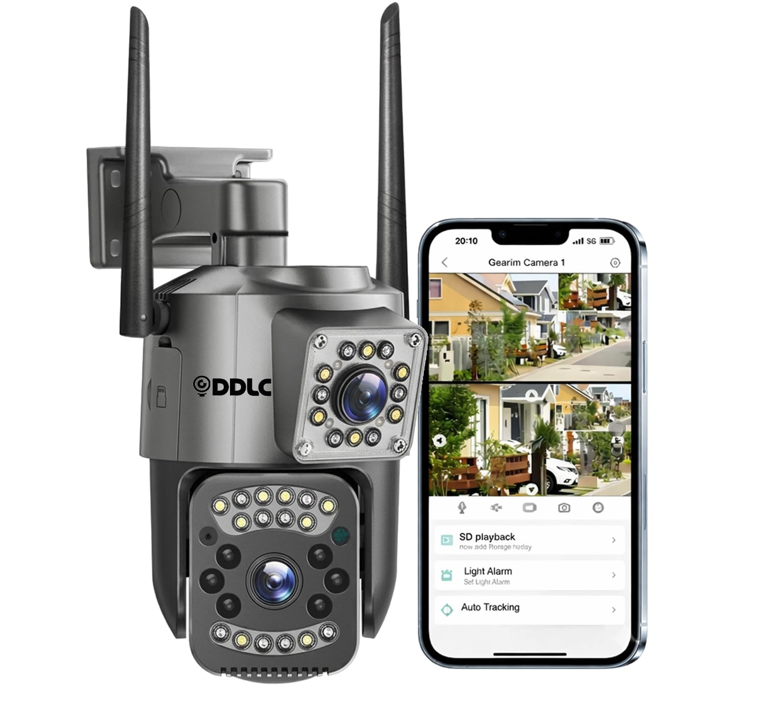 DDLC 6MP Smart WiFi Dual Lens Outdoor PTZ CCTV Camera | 360° Rotation | Color Night Vision | Two Way Audio | Wireless Home Security Camera with Mobile App V380 Pro (Dual Lens PTZ)-image-27