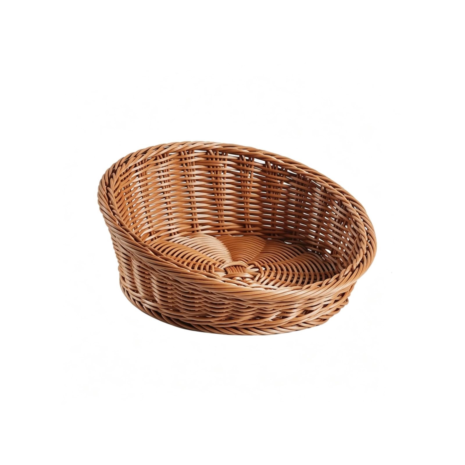 Panier ovale tressé brun pour soulager le sommeil des petits animaux
