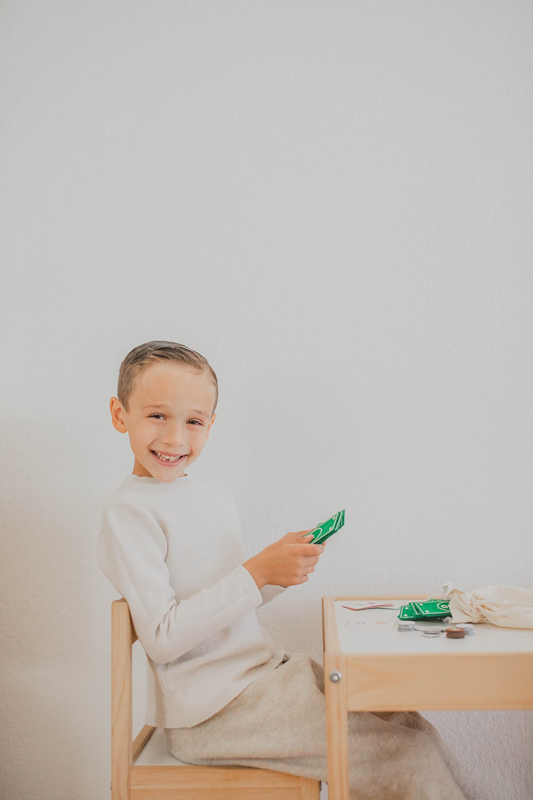 Juego de simulación para niños, dinero de fieltro educativo, juguete Montessori, dólares, billetes, monedas, billetera, juego de conteo para niños, regalo STEM para niños pequeños 3