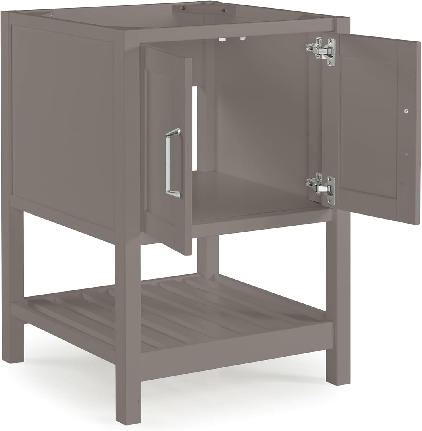 Alaterre Furniture Bennet Bathroom Vanity Without Sink – 24" Small Freestanding Wood Vanity Cabinet with Soft-Close Shaker Doors, Single Sink Base (Gray)