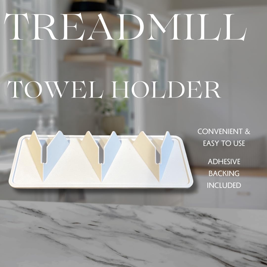 Chatelet Towel Hook Holder for Treadmills | 3-Towel Secure Holder for Home Gym & Cardio Workouts | No More Dropped Towels | Made in USA (Two-Pack, White)