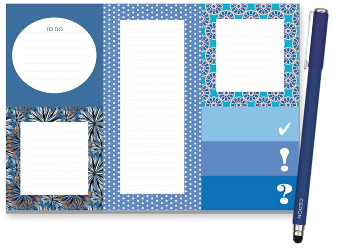 Sticky Notes Blue with Rollerball Touch Pen