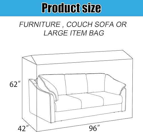 Miniatura 2 de Fundas de plástico para sofá en movimiento, protector de muebles grande, protector de sofá resistente al agua, 96 x 42 x 65 pulgadas