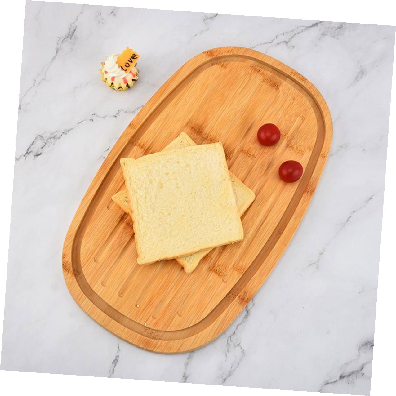 NUOBESTY Reusable Bread Box with Oak Lid, Oval Household Bread Container and Toast Storage Organizer for Kitchen Countertop and Refrigerator Use