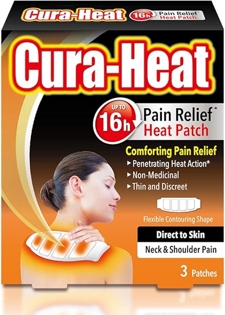 Cura-Heat Neck and Shoulder Pain Direct-to-Skin, Pack of 3