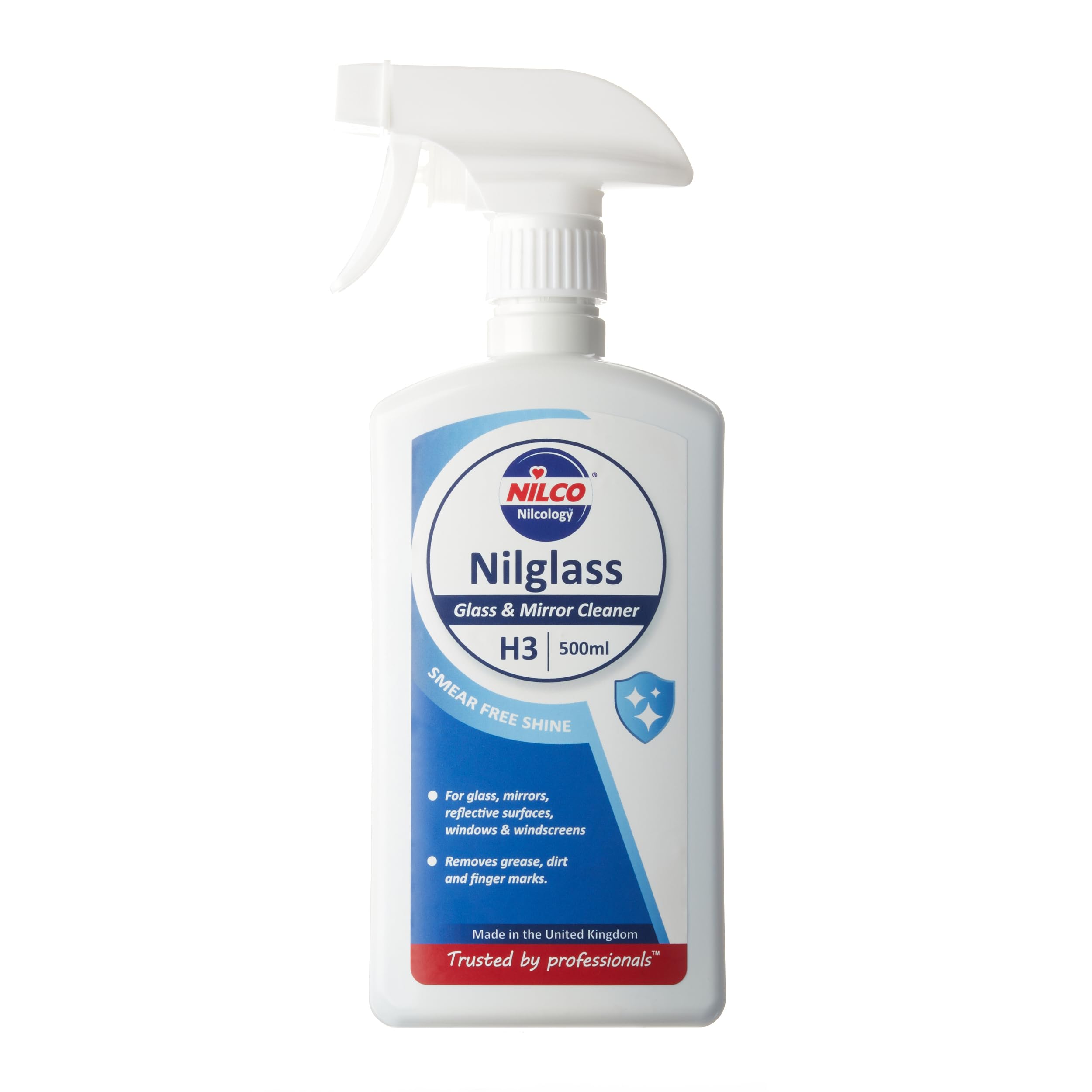 Nilco Professional Nilglass Smear-Free Glass and Mirror Cleaner, 500 ml (Pack of 1)