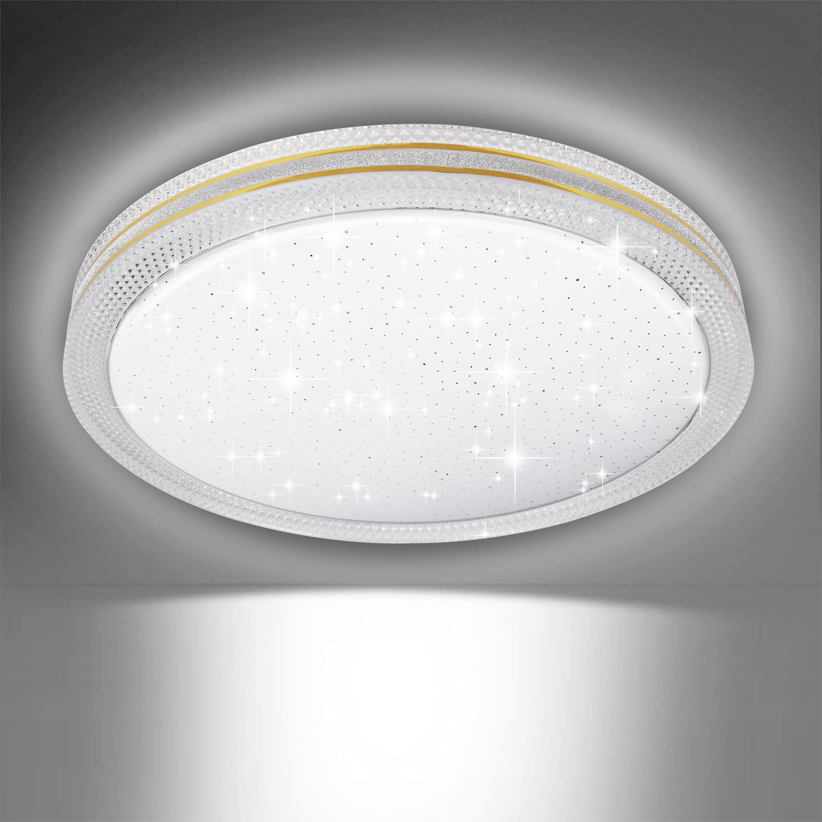EXTRASTAR 24W LED Ceiling Light, 2500LM, 152W Equivalent, Cool White 6500K Daylight Round Modern Ceiling Lightning for Living Room, Bedroom, Balcony, and More, Ø 400mm