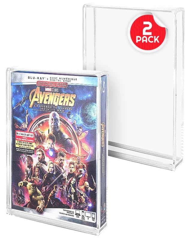 EVORETRO Game Box Protector - 2-Pack Hard Plastic Acrylic Protective Case Box for PS3, PS4, Blu-Ray, Xbox1-2-Pack UV Resistant Case, Display, Protect, Store to Keep Your Collection in Mint Condition