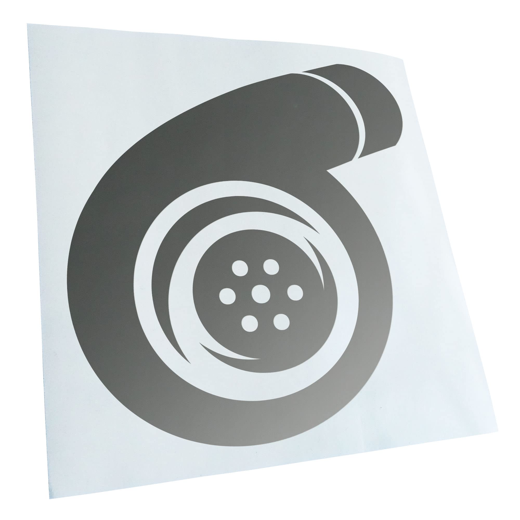 Kiwistar - Car Sticker - Silver - 40 x 40 cm Turbocharger - Rear Window Car Sticker Weatherproof for Car Truck Moped Truck - Sticker Exterior Self-Adhesive Tuning Accessories for Window Vehicle Window