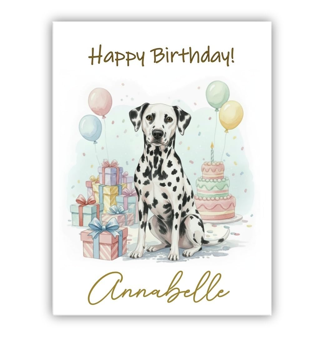 Personalised Birthday Card From the Dog – Add Any Name – Multiple Breeds Available – Dogs Lover Gift (• Dalmatian)