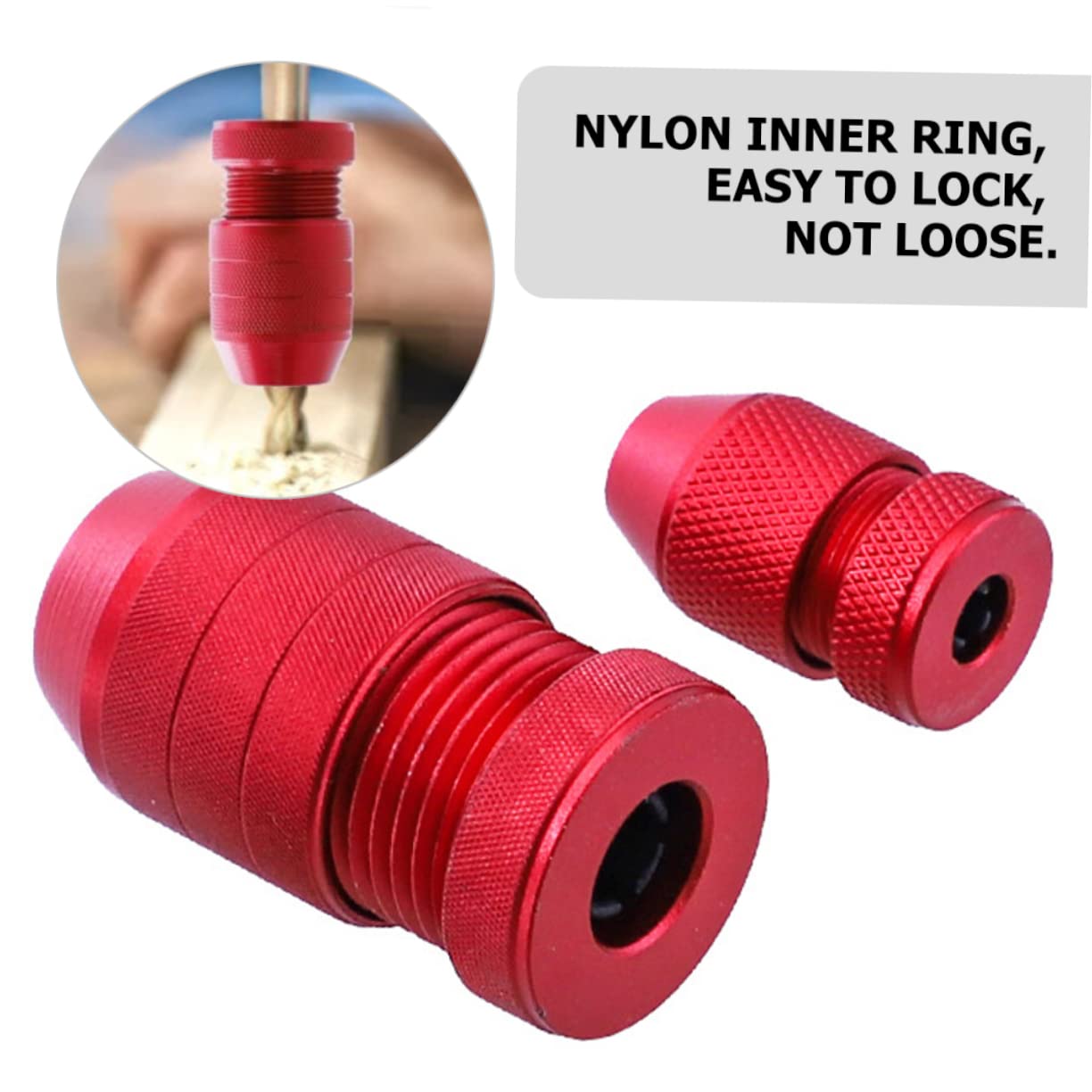 Holibanna 2 Series Tapón De Perforación Pisó Pequeño Detener Bits Collarín De Broca De Tope De Profundidad Kit De Parada De Profundidad De Perforación Aleación De Aluminio Rojo 2 Piezas*2