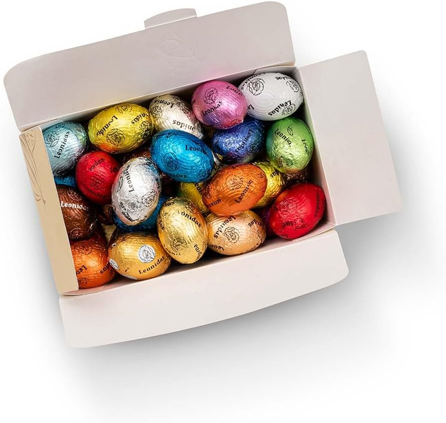 Easter Mini Eggs Milk, Dark & White Chocolate Assortment, 20 Pieces – Belgian Assorted Mini Easter Eggs with Praline, Ganache & Caramel Fillings