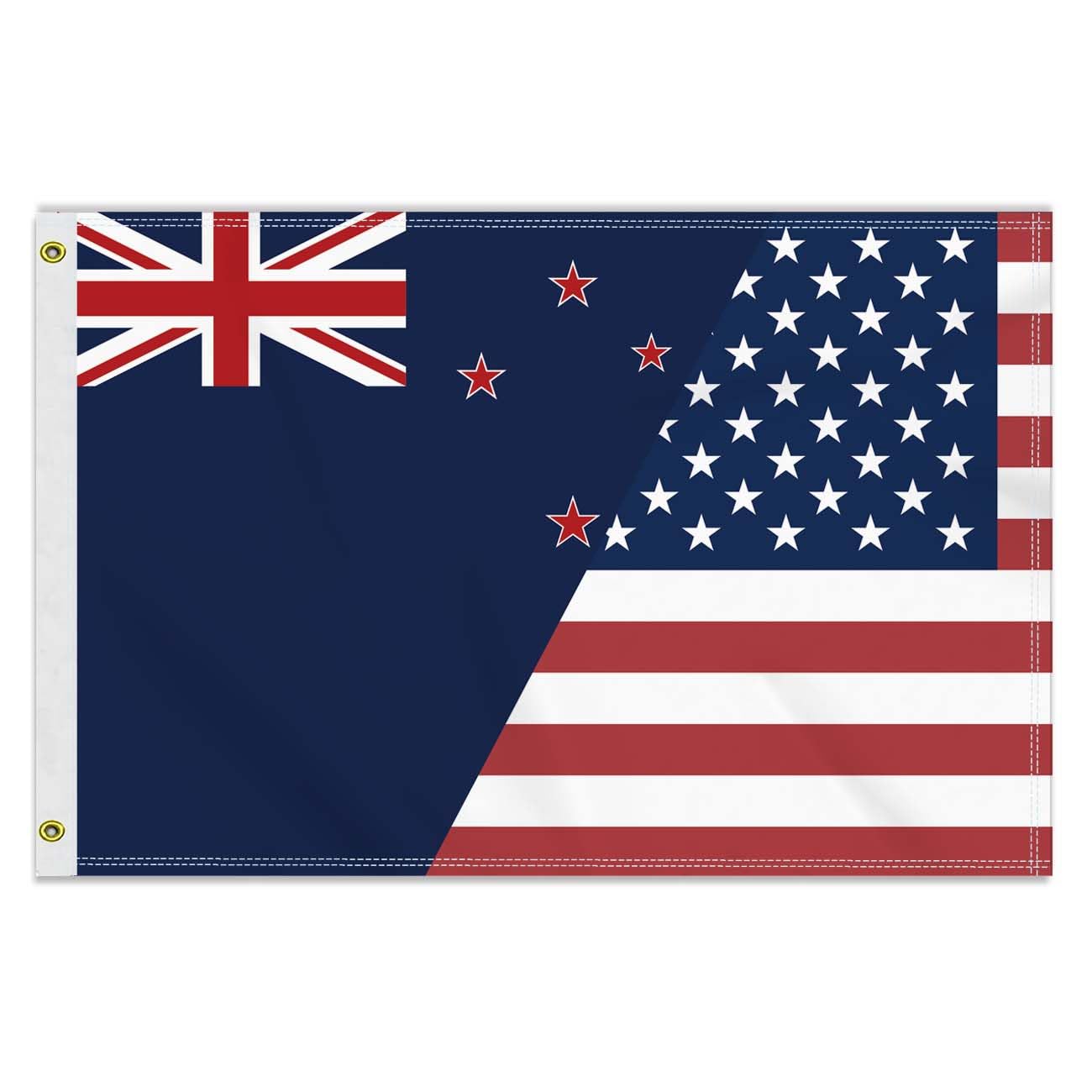 2×3 FT New Zealand America Friendship Flag,Medium 60×90CM 150D New Zealander USA Outdoor Banner,Double Side Printing American Decor For Patio Garden With Brass Gromment